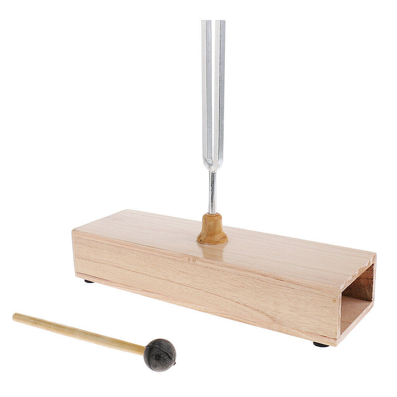 Wooden Resonance Box Unit With Tuning Fork Musical Instrument Acoustic Study