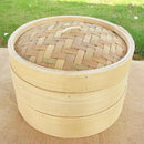 2PCS Bamboo Steamer Lid Round Dim Sum Meat Seafood Buns Steamer Lid 10.2inch