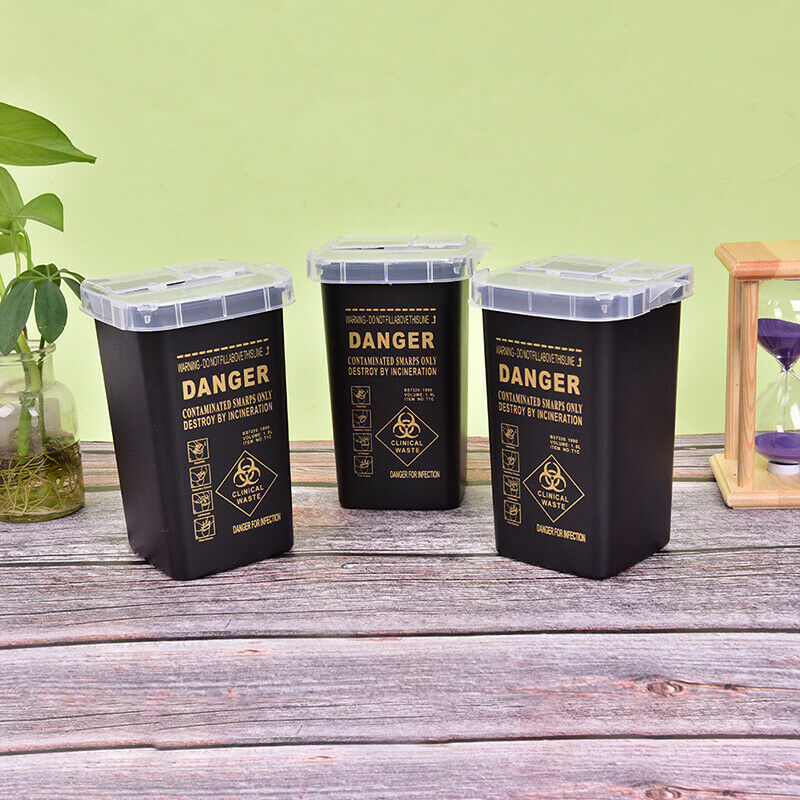 1L Capacity Sharps Container Medical Needles Tattoo Piercing Needles Collect Box