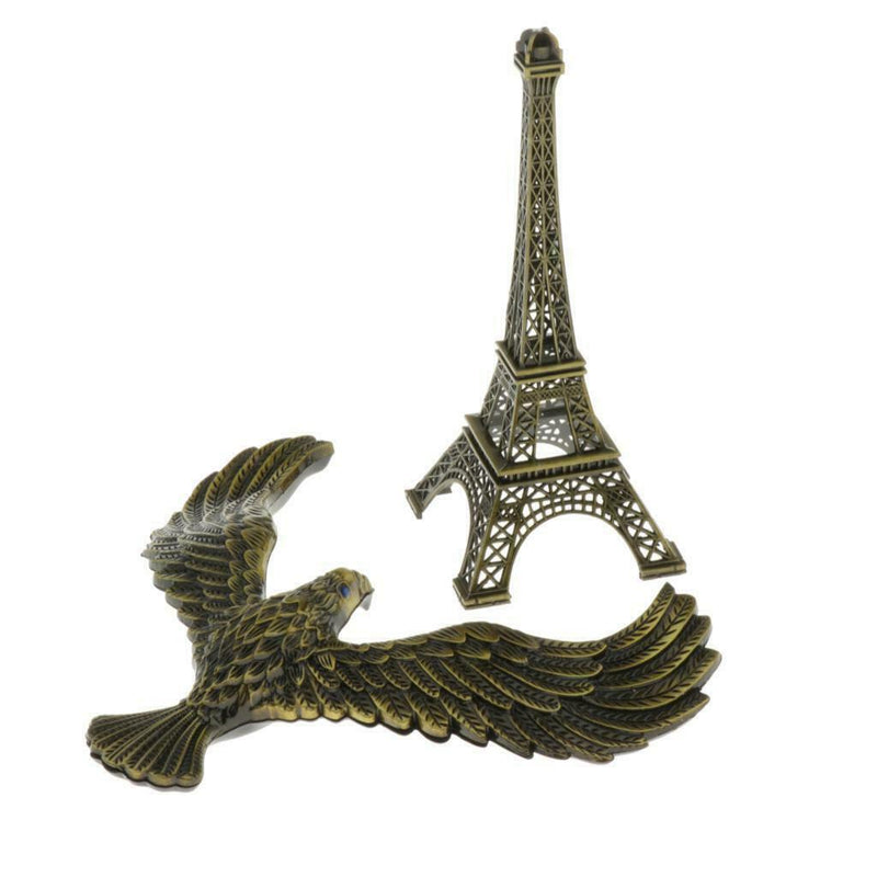 Creative Iron Tower Balance Eagle Statue Gift DIY Craft bronze 20cm