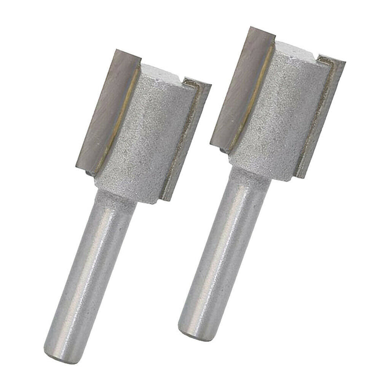 2pcs 1/4inch Shank Carbide Single Flute Tipped Straight Router Bit Milling
