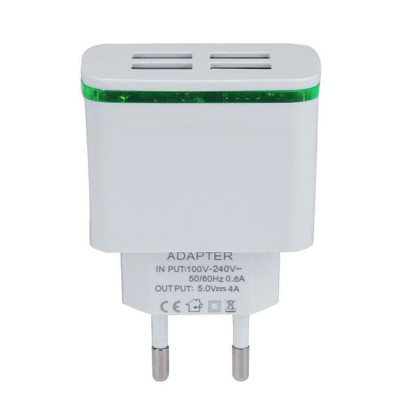 USB Charger 4USB Lighten 3A Multi-Head Travel Convenient Charger
