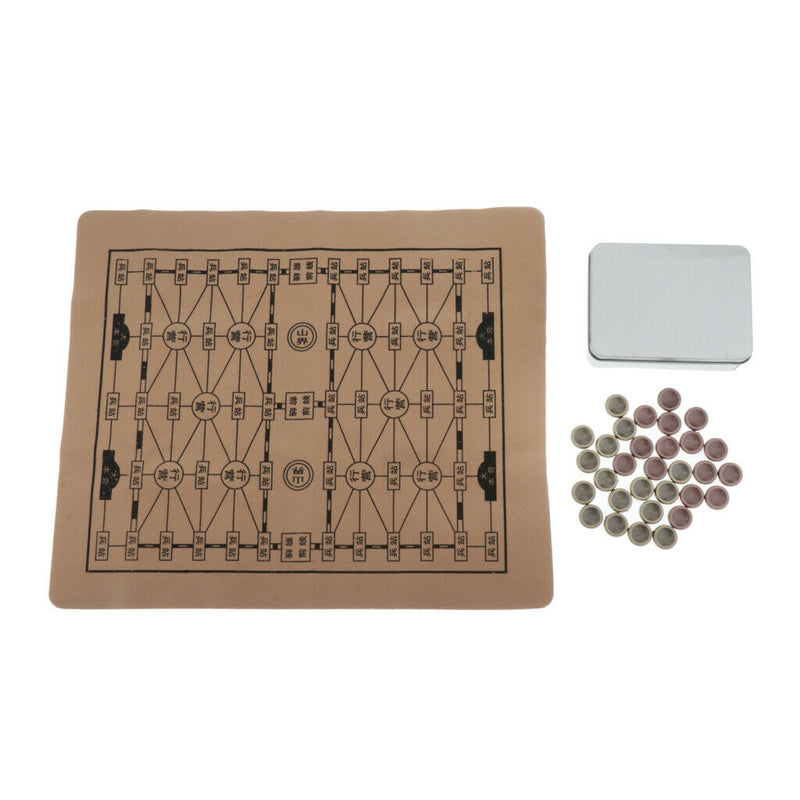 Retro Chinese Zinc Alloy Pieces Chess Xiangqi Board Game For Home Leisure Travel