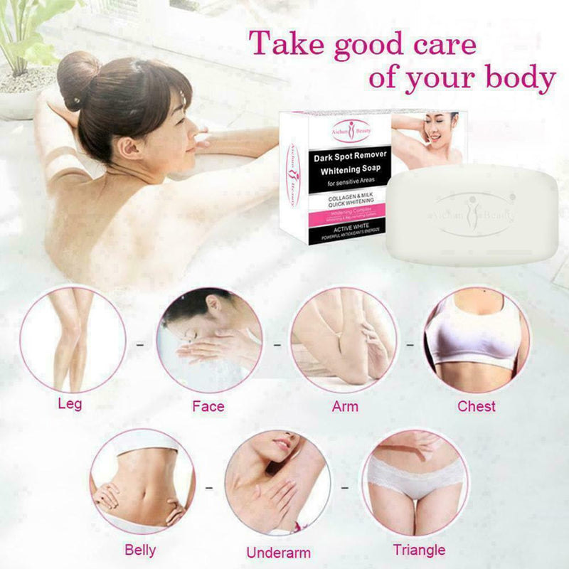 Skin Whitening Soap Remove Dark Spot Melanin Removal Quick New Collagen Whi G0S5