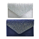 2x Lady Fashion Satin Clutch Evening Party Bag Chain Shoulder Purse Handbag
