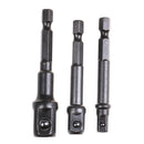 3Pcs Hex Drive Bit Power Drill Socket Driver Extension Adapters 1/4 3/8 1/2  Z