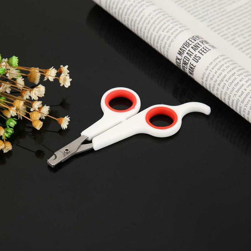 Stainless Steel Pet Nail Toe Scissors Dog Cat Claw Grooming Clipper (White)
