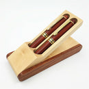Decorative Gift Storage Box Organizer for 2 Pens Wooden Case Desktop Accs