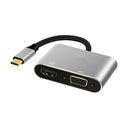Premium 2in1 USB Type C Hub 4K HDMI & VGA Port Display Adapter Splitter Box
