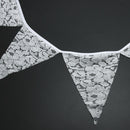 12 Flags 3.2m White Lace Flower Party Wedding Pennant Bunting Banner Decor