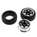 RC Flat Racing Tires Tyre Wheel Rim for HSP HPI 1/10 On-Road Car 6017 Black