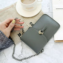Touch Screen Phone Purse Women PU Shoulder Chain Mini Pouch (Dark Grey)