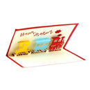 3DTrain Greeting Card PopUp Paper Cut Postcard Birthday Valentines Party Gif Gw