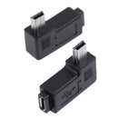 2pcs 90 Degree Micro USB Female to Mini USB Male Adapter Connector