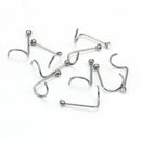 10x Stainless Steel Clear Crystal Twist Nose Ring Stud Body Bar Piercing