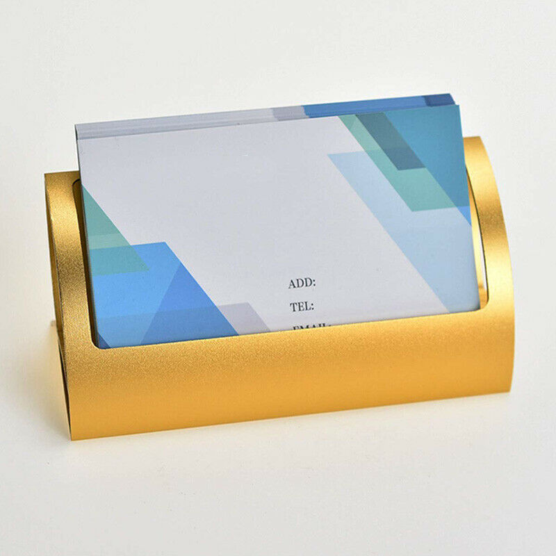 Business Card Holder for Desk, Metal Aluminum Desktop Business Name Card Ca