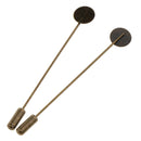 10pcs Copper Collar Lapel Pin Stick Glue On Base Boutonniere Pins 1cm Pad