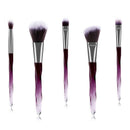 Purple Fiber Bright Transparent Crystal Diamond Makeup Brush Blush Foundati