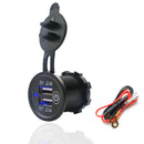 For Car Motorcycle 4.2A Dual USB Charger Socket Power Outlet with Touch Switch