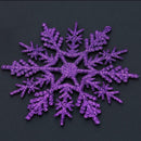 24pcs Snowflakes Xmas Tree Decor Plastic Glitter Snow Flake(Dark Purple)