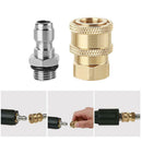 Pressure Washer 1/4 Quick Connector+M14x1.5mm Brass Connector for Nozzle