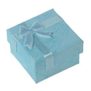 24 Pcs Ring Earring Jewelry Display Gift Box Bowknot Square Case sky blue