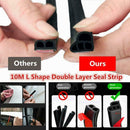 Black L-Shaped Seal Strip Car Door Trunk Weather Strip Mouldings Trim Hood T4E6