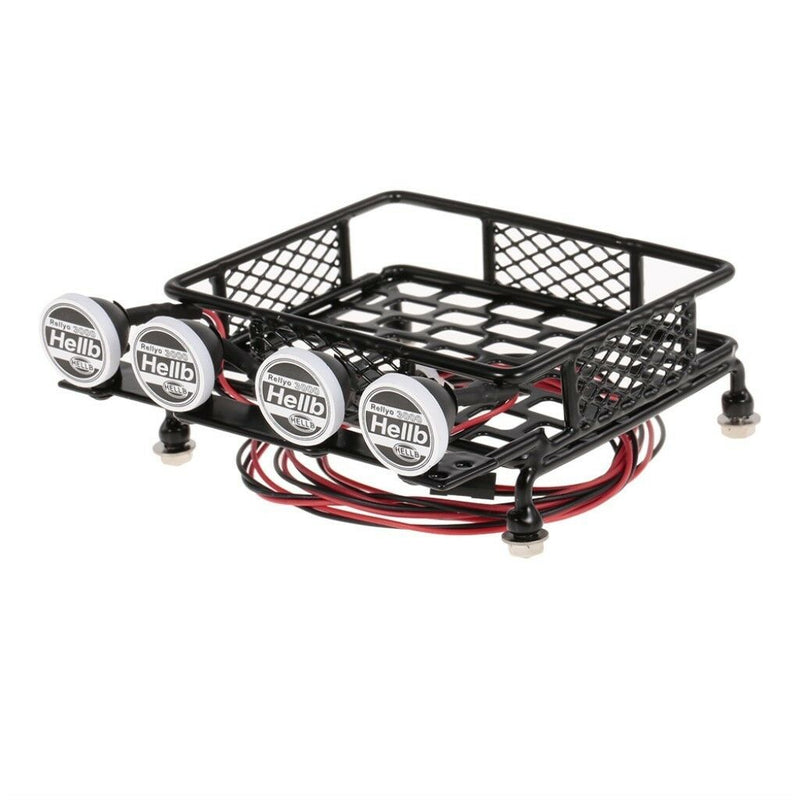 RC 1/10 Roof Luggage Rack LED Light Bar ( 2White 2Red ) for CC01 Axial SCX10