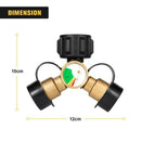 Propane Dispenser, 2-Way Propane Tank Y Distributor Adapter with Gauge, Gas
