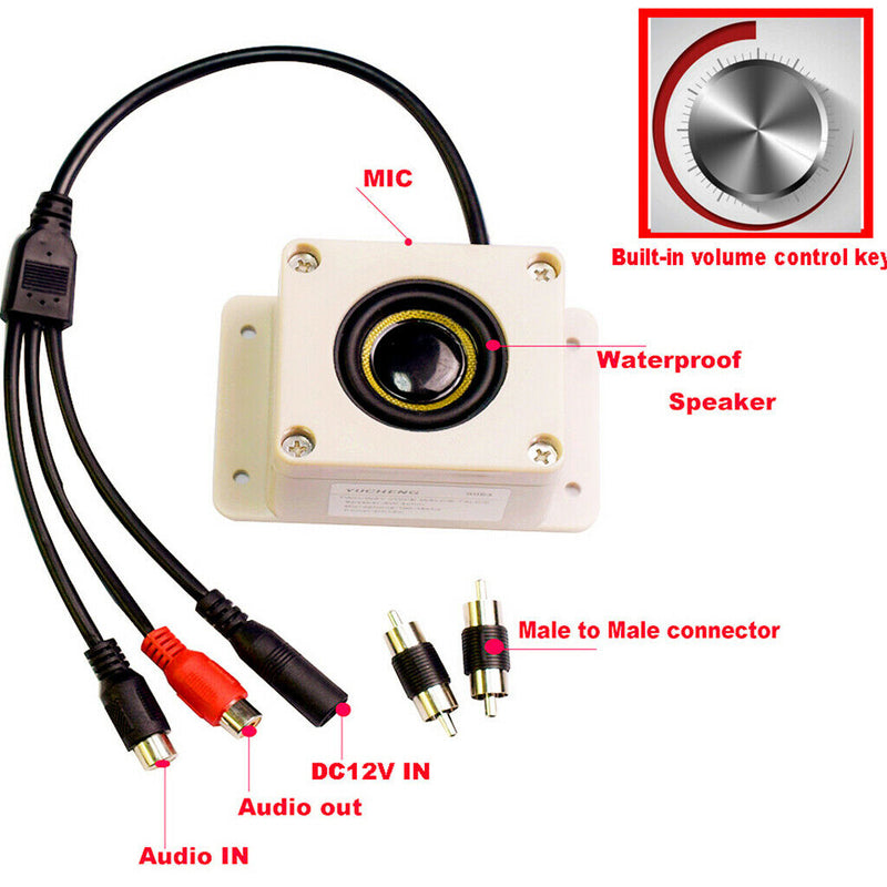 Waterproof Outdoor Mic Speaker 2 in1 for Security IP Camera Audio