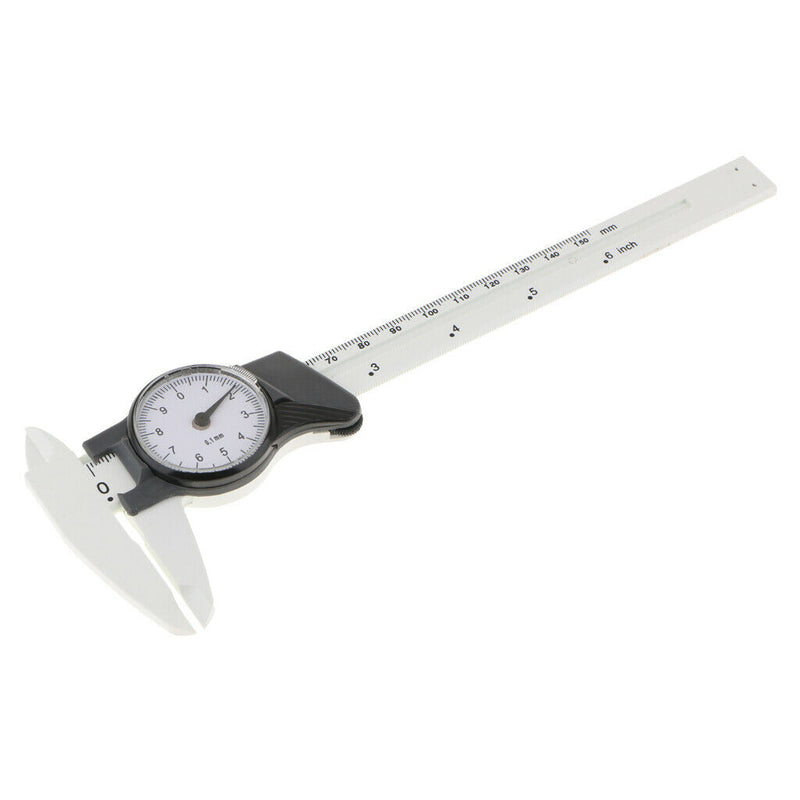 150 mm 6 inch Dial Caliper Plastic Vernier Meter Outside Inside   Black