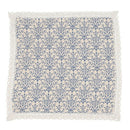 Retro Blue and White Table Cloth with Lace Cotton & Linen Print Chinese Sty T8V8