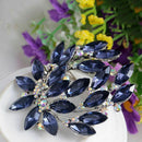 Women Blue Flower Brooch Pin Wedding Party N9Q7