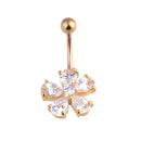 zircon Navel Barbell Body Flower Belly Button Ring Body Jewelry