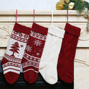 2 Pairs Christmas Knit Stockings Xmas Tree Snowflake Candy Gift Decoration