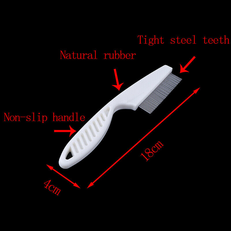 1Pc White Rake Comb Stainless Steel for Dog straight Brush Grooming Pet Suppli..