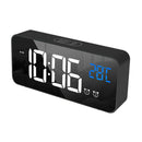 Multifunction Mirror LED Alarm Clock Digital Clock Thermometer USB Night Light
