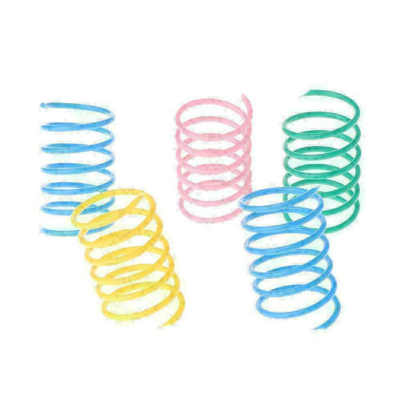 5pcs Cute Toys Colorful Spring Bounce Plastic Kitten Random Color Interacti L2I7