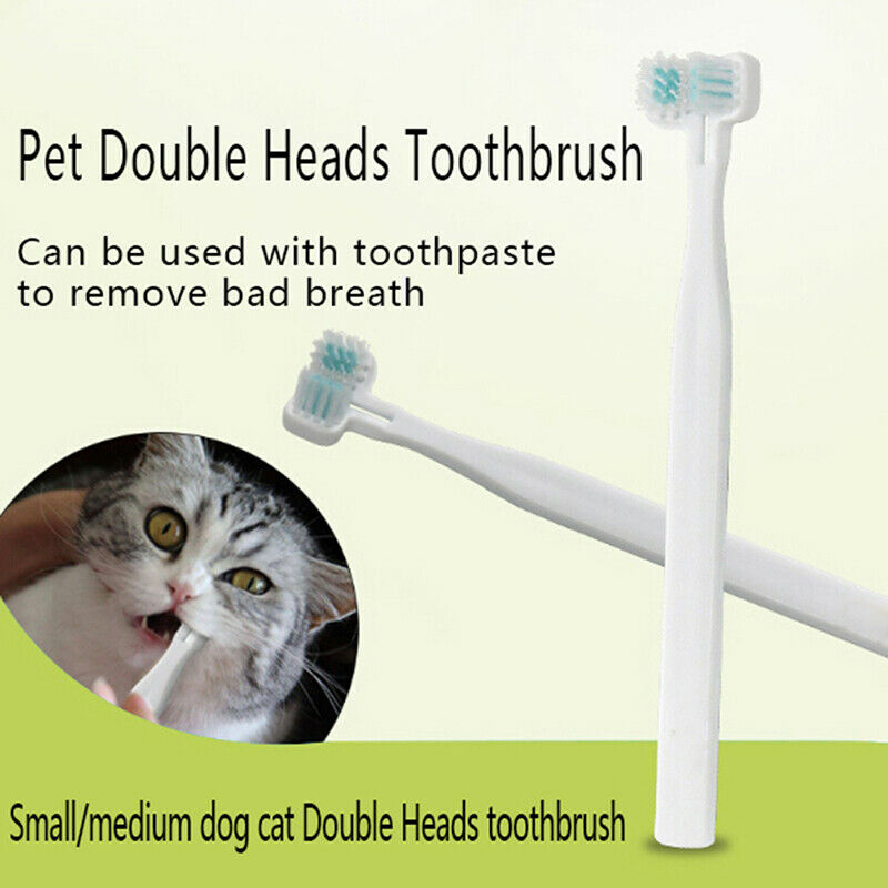 Double Heads Teeth Brushing Breath Freshener Oral Care for Dog Cat KittenJR