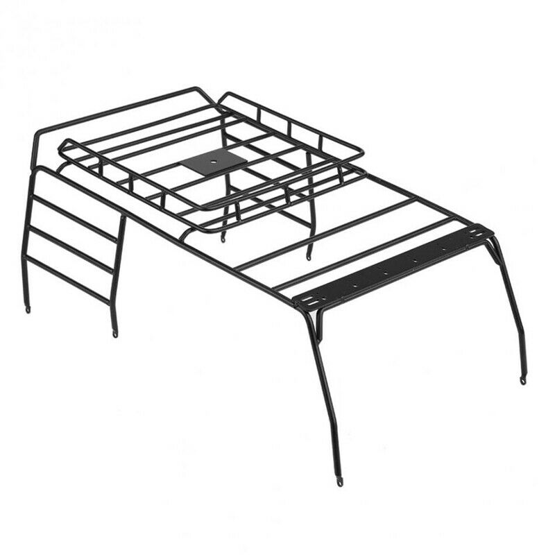 Metal Roof Rack Roll Cage & Led Light For 1/10 Rc Crawler Axial Scx10 313Mm P7G6