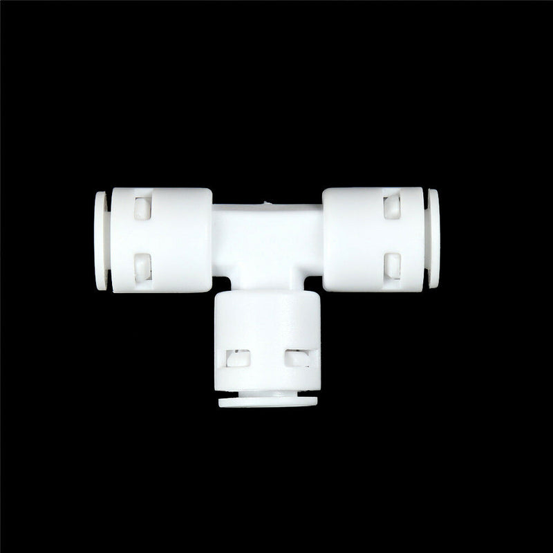 2pcs 1/4" 3-way Union Tee Tube Quick Connect Push Fit RO Water Reverse Osmo Gw