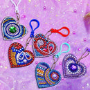 New 5D Diy Diamond Painting Color Heart-Shaped Keychain Pendant Special Sha