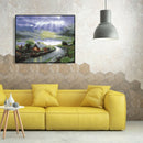 Painting By Numbers Kit DIY Rural View Hand Painted Canvas Oil Art Picture