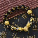 Black Obsidian Feng Shui Pi Xiu Bracelet Beads Attract Good Luck Wealth Bangle
