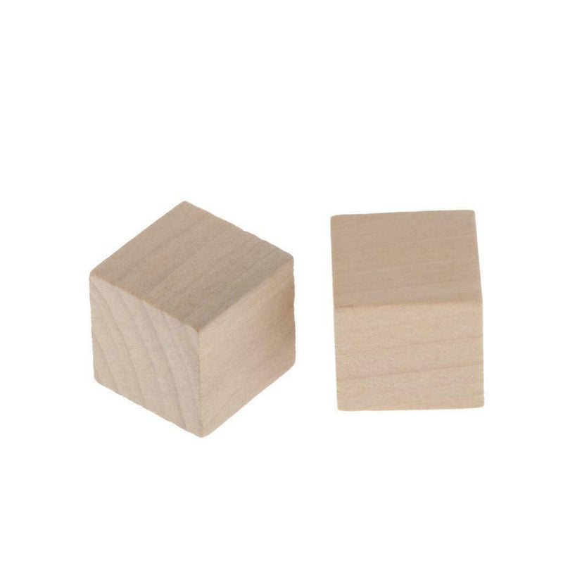 50pcs Blank Wooden Cubes Unfinished Wood Blocks for Art Crafts and Carving