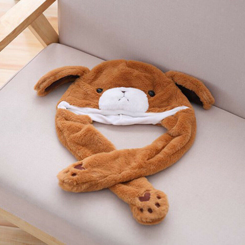 Bear Hat Ear Moving Jumping Hat Funny Lovely Plush Hat Cap For Women Girls