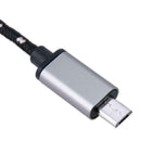6.9inch Braided Alloy Micro USB Male to USB Female OTG Adapter Cable