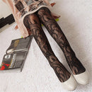 Fashion Floral Pattern Jacquard Girls Fishnet Pantyhose Womens Tights StockingM&
