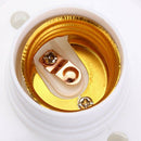 E27 Round Plastic Base Screw Light Bulb Lamp Socket Holder White L2G4