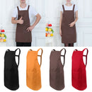 2Color Adjustable Restaurant Chef Bib Cooking Baking Apron With Pocket